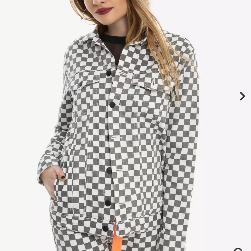 Y2K Dickies Checkered Women's Jacket/ Trucker Style/ SZ XL/ NWOT